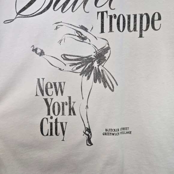 Zoe + Liv Ballet Troupe Graphic T Shirt Cream New York City Dancer Tee - Picture 2 of 5